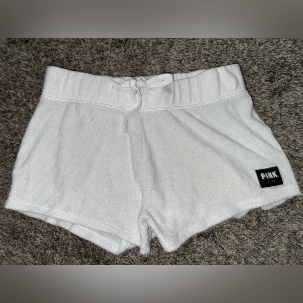 VS PInk Small White Absorbent Pool Shorts Cover Up Bottoms with Tie